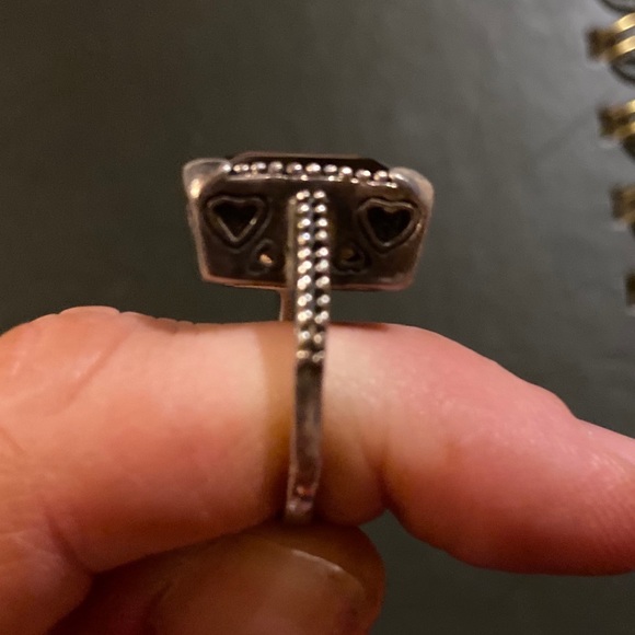 Antique Smoky Quartz and Sterling Silver ring - Picture 3 of 4